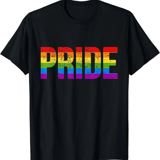 [100% Cotton]Distressed Gay Pride Stuff CSD Rainbow Flag LGBTQ Pride T-Shirt