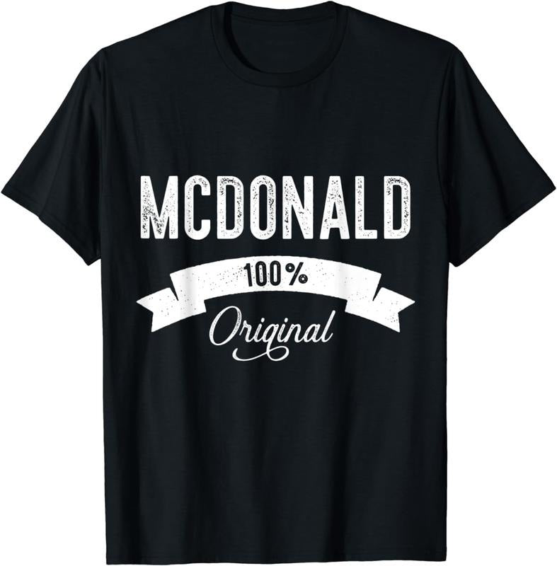 [100% Cotton]Family Surname McDonald Funny Reunion Last Name Tag T-Shirt