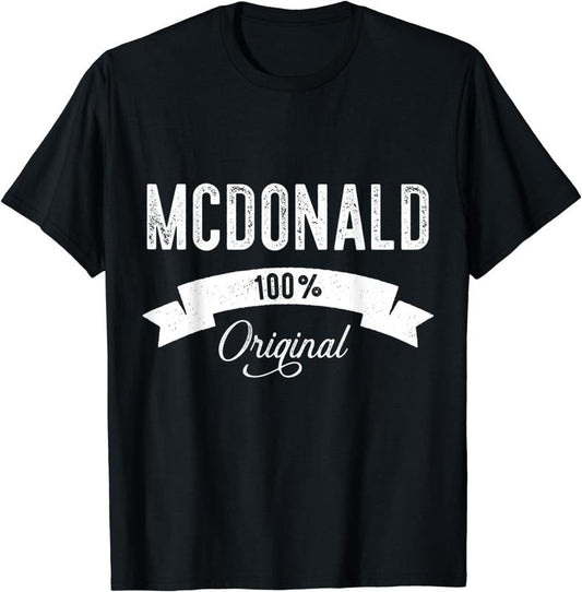 [100% Cotton]Family Surname McDonald Funny Reunion Last Name Tag T-Shirt