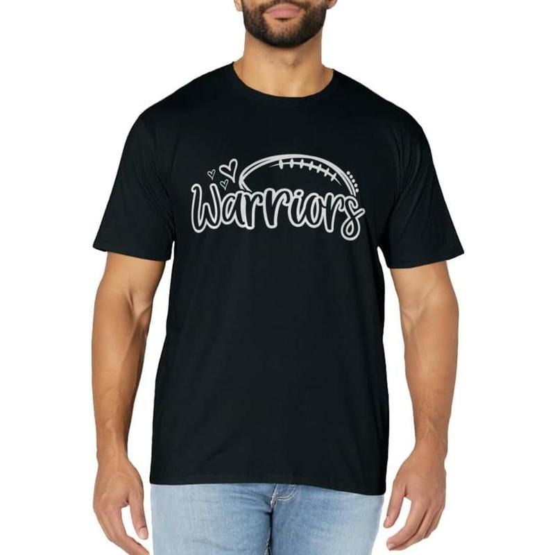 [100% Cotton]Football Warriors School Sports Fan Team Spirit T-Shirt