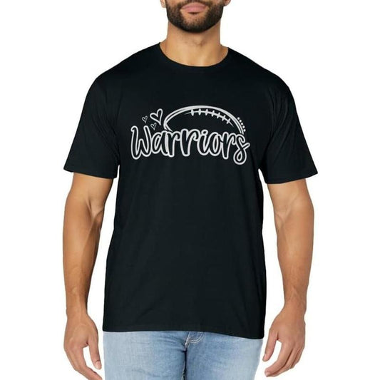 [100% Cotton]Football Warriors School Sports Fan Team Spirit T-Shirt