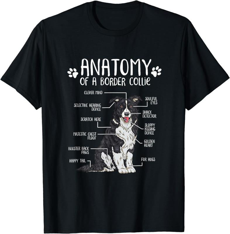 [100% Cotton]Funny Anatomy Border Collie Dog Lover T-Shirt