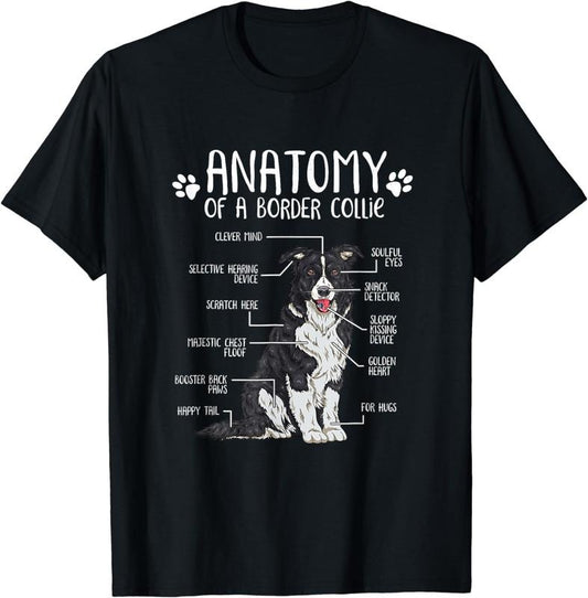 [100% Cotton]Funny Anatomy Border Collie Dog Lover T-Shirt