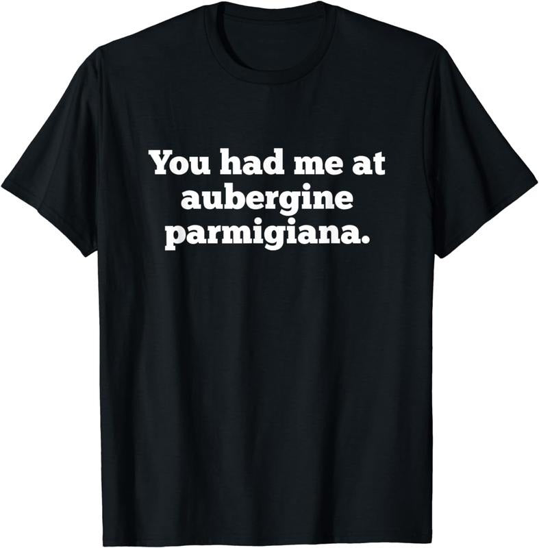 [100% Cotton]Funny Aubergine Parmigiana Food Lover Eggplant Parmesan T-Shirt
