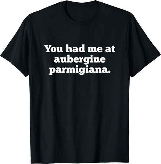 [100% Cotton]Funny Aubergine Parmigiana Food Lover Eggplant Parmesan T-Shirt