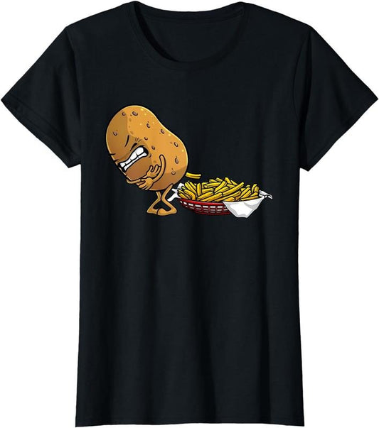 [100% Cotton]Funny French Fries Designs For Men Women Potato Food Eaters T-Shirt