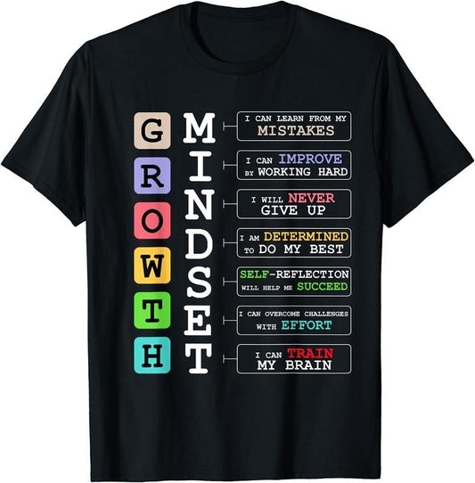 [100% Cotton]Growth Mindset shirt Positive School Classroom Teacher Gift T-Shirt