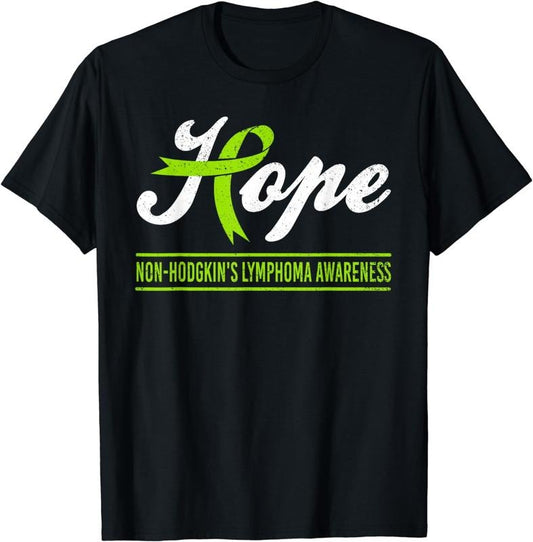 [100% Cotton]Hope Non-Hodgkin Lymphoma Awareness Lime Ribbon Support T-Shirt