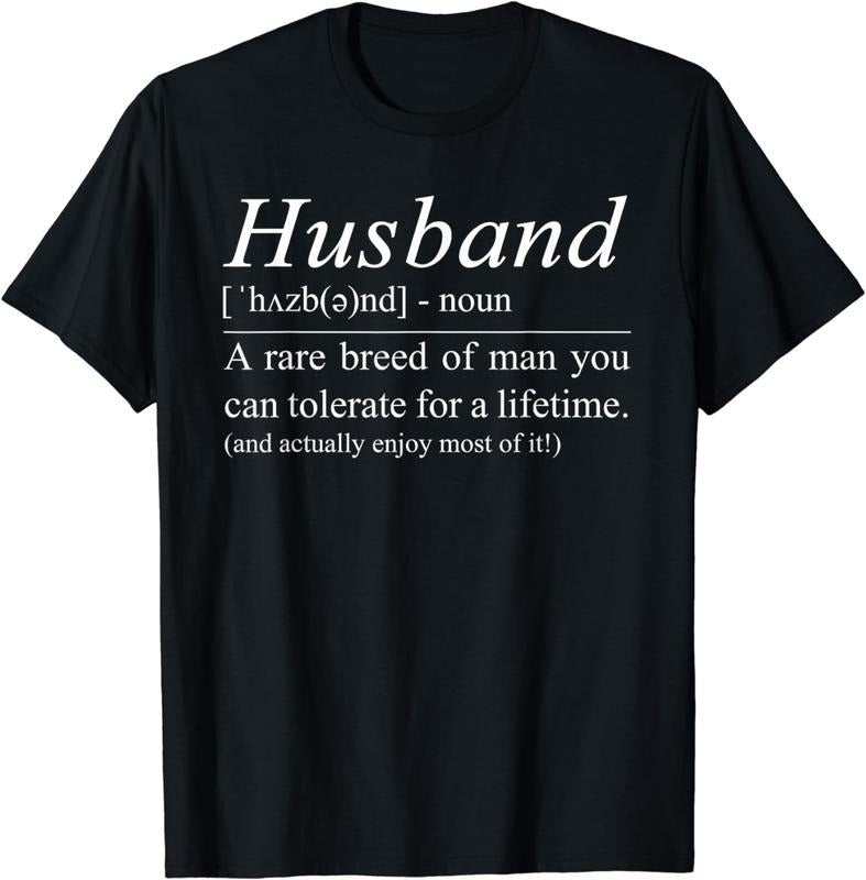 [100% Cotton]Husband Definition Funny Husband Wife Sarcasctic humor T-Shirt