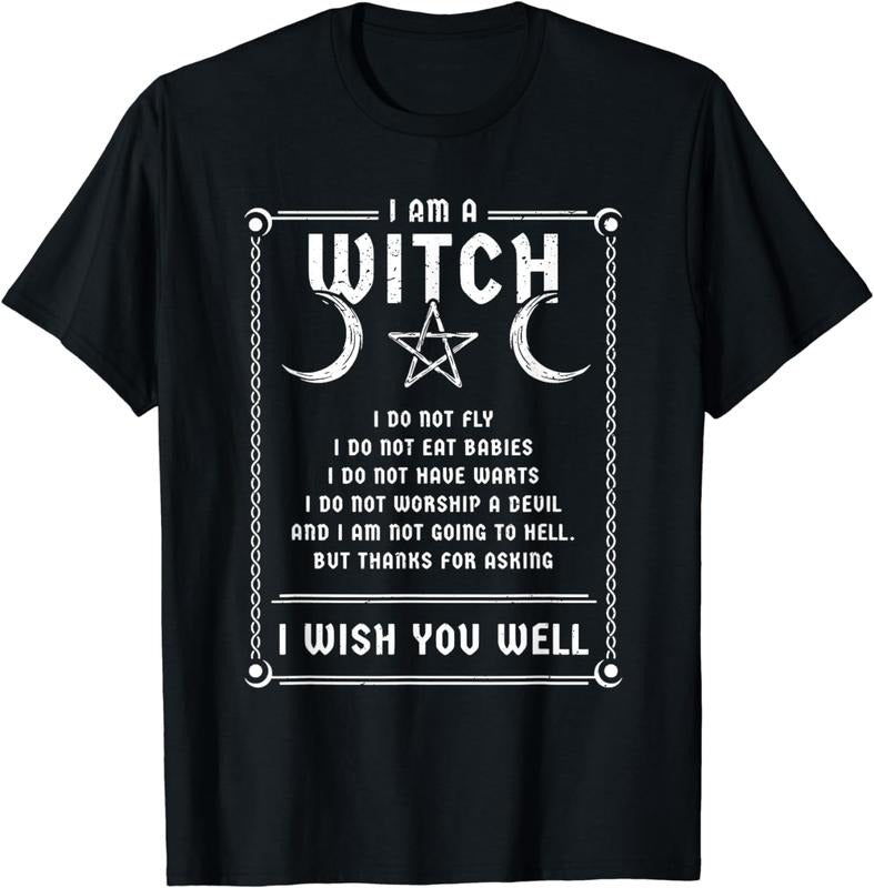 [100% Cotton]I Am A Witch Wicca Halloween Pagan Costume Womens T-Shirt