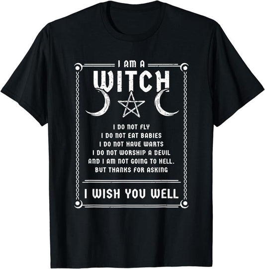 [100% Cotton]I Am A Witch Wicca Halloween Pagan Costume Womens T-Shirt