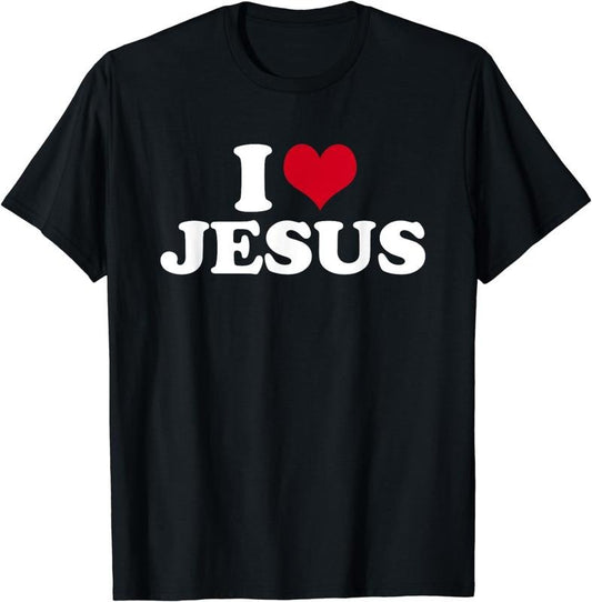 [100% Cotton]I Love Jesus I Heart Jesus T-Shirt