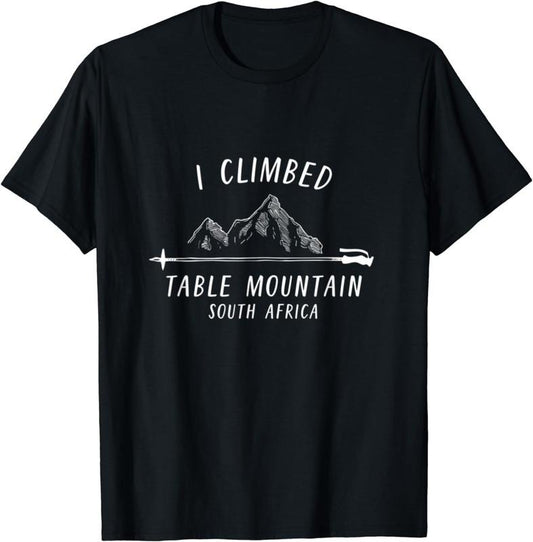 [100% Cotton]I climbed Table Mountain Climbing Nature Hiking South Africa T-Shirt