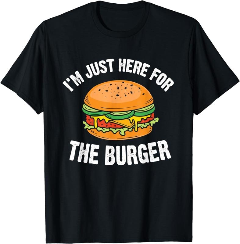 [100% Cotton]I'm Just Here For The Burger Fast Food Funny Hamburger T-Shirt