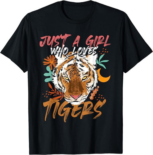 [100% Cotton]Just A Girl Who Loves Tigers Tiger T-Shirt