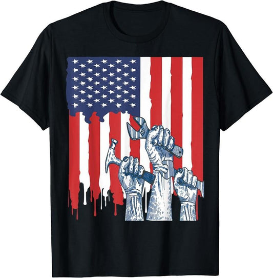 [100% Cotton]Labor Day Shirt Happy Labor Day T-shirt Men Women And Youth Black