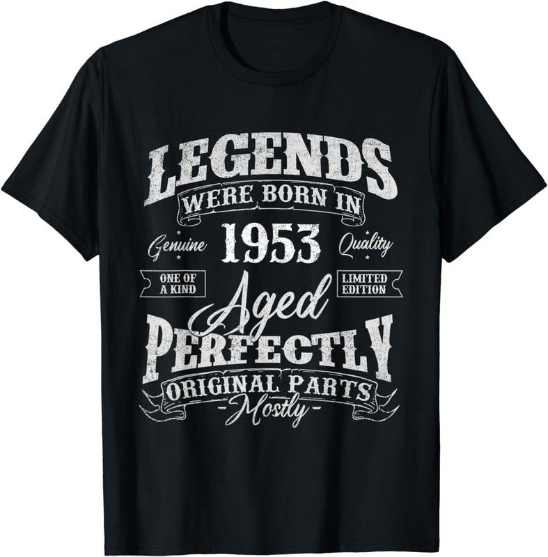 [100% Cotton]Legends Were Born In 1953 Year Of Birth Birthday T-Shirt