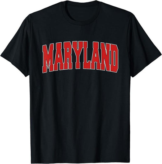 [100% Cotton]MARYLAND USA STATE MD Varsity Style Vintage Sports T-Shirt