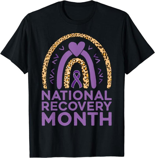 [100% Cotton]National Recovery month Warrior Addiction Recovery Awareness T-Shirt
