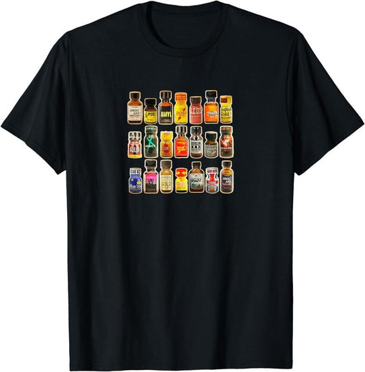 [100% Cotton]Poppers Bottles Vintage Gay Rush Jungle Juice Amyl Inhaler T-Shirt