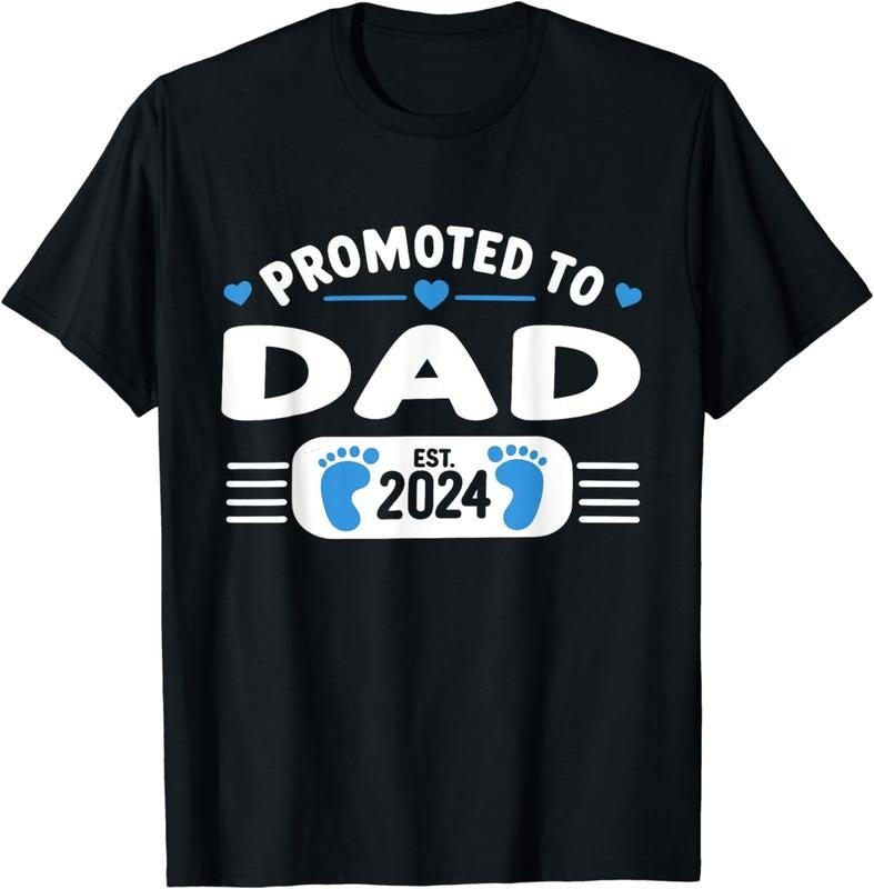 [100% Cotton]Promoted to Dad 2024 First Time Dad T-Shirt