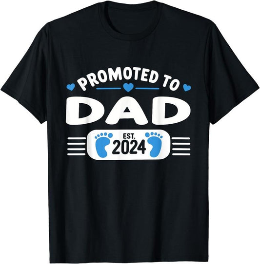 [100% Cotton]Promoted to Dad 2024 First Time Dad T-Shirt