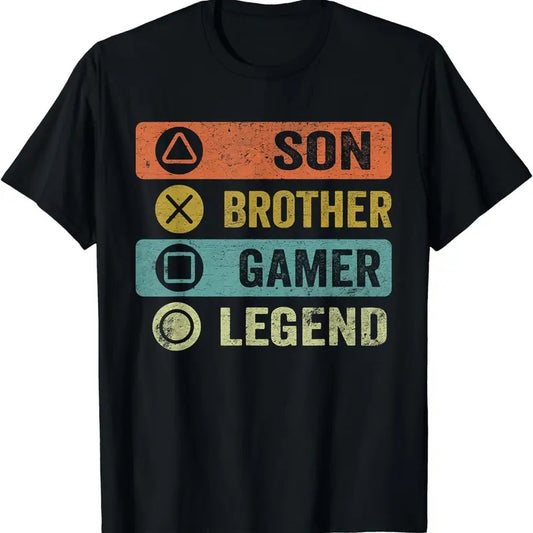 [100% Cotton]Son Brother Gamer Legend Gaming For Teenage Boys 8-16 Year T-Shirt