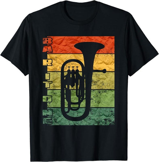 [100% Cotton]Vintage Baritone Horn Tee Baritone Horn Marching Band Shirt T-Shirt