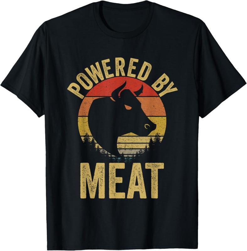 100% Cotton Vintage Powered By Meat Carnivore Meat Eater T-Shirt Hoodie, Sweatshirt | CoreVibeTees.com