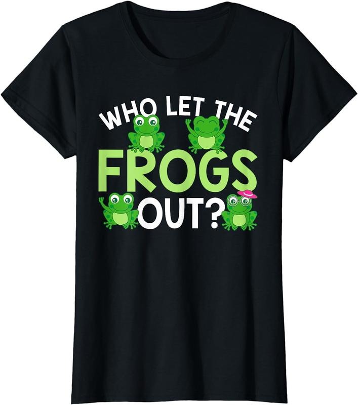 [100% Cotton]Who Let The Frogs Out Funny Frog Lovers MM T-Shirt