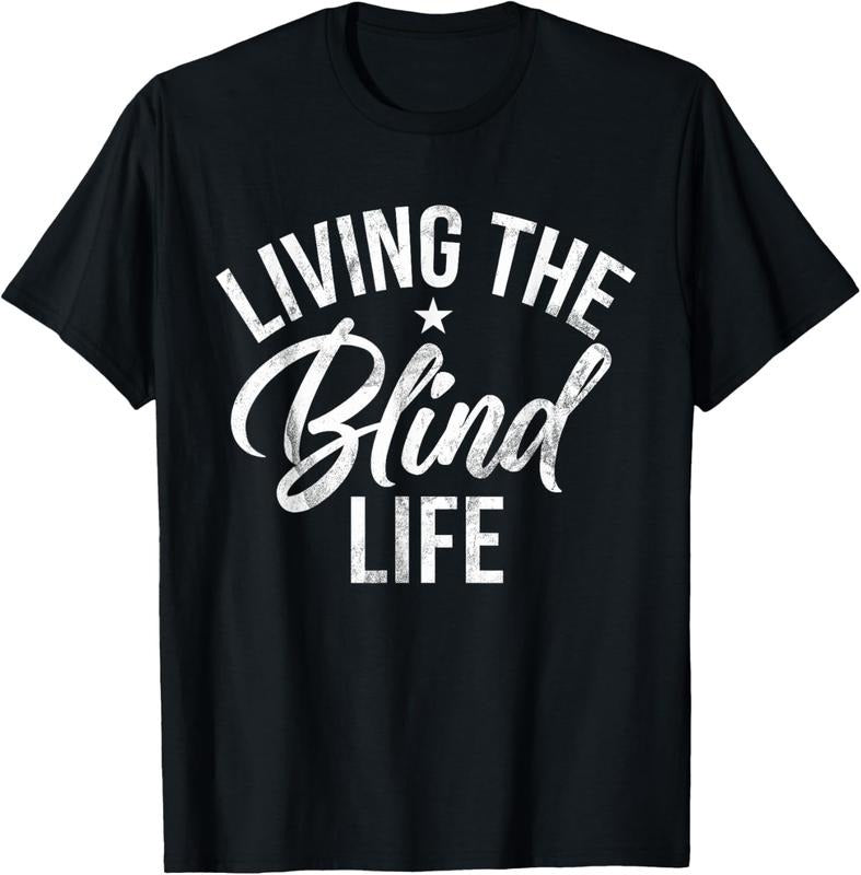 [100% Cotton]World Braille Day Living The Blind Life Blindness Warrior T-Shirt