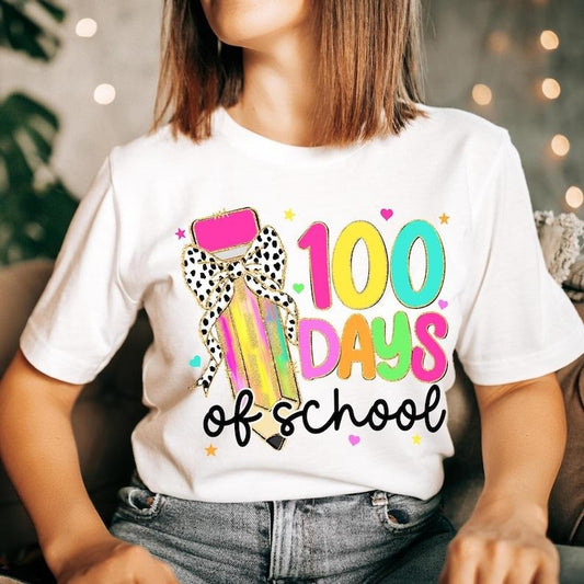 100 Days Of School Tshirt, Teacher Shirt, Gift For Teacher, 100th Day Teacher Shirts, Teacher Appreciation Gift Top Womenswear
