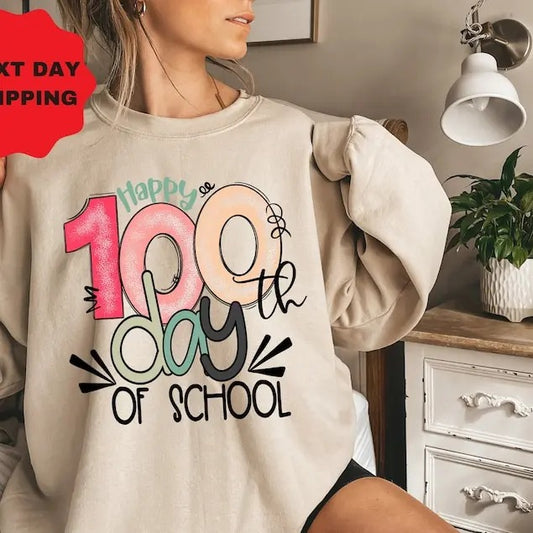 100 Days of School Sweatshirt, 100 Day Hoodie, 100th Day Of School Celebration, Student Shirt,Back to School Sweater, Gift For Teacher