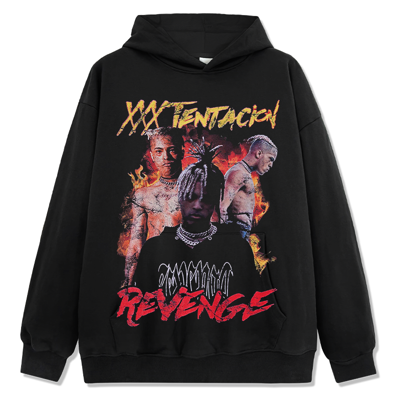 XXX TENTACION " REVENGE" HOODIE 2024 T-Shirts, Sweatshirt | CoreVibeTees.com (Image 1)
