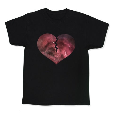 Broken Heart- Galaxy Kid's Tee Hoodie, Sweatshirt | CoreVibeTees.com (Image 1)