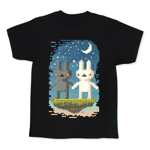 Bunnies in Moonlight Kid's Tee Hoodie, Sweatshirt | CoreVibeTees.com (Image 1)