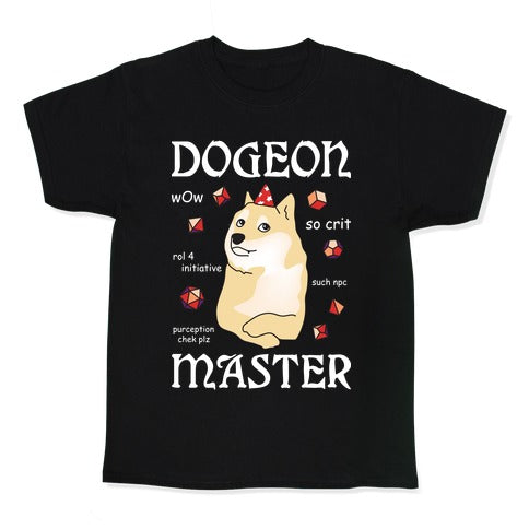 Dogeon Master Doge DM Kid's Tee Hoodie, Sweatshirt | CoreVibeTees.com (Image 1)