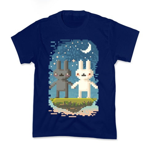 Bunnies in Moonlight Kid's Tee Hoodie, Sweatshirt | CoreVibeTees.com (Image 2)