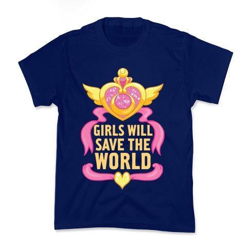 Girls Will Save The World Kid's Tee Hoodie, Sweatshirt | CoreVibeTees.com (Image 2)