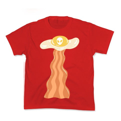 Bacon and Egg UFO Abduction  Kid's Tee Hoodie, Sweatshirt | CoreVibeTees.com (Image 1)