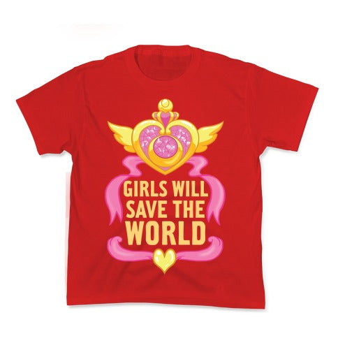 Girls Will Save The World Kid's Tee Hoodie, Sweatshirt | CoreVibeTees.com (Image 3)