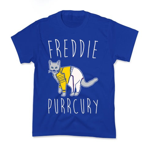 Freddie Purrcury Cat Parody White Print Kid's Tee Hoodie, Sweatshirt | CoreVibeTees.com (Image 4)