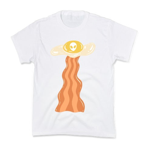 Bacon and Egg UFO Abduction  Kid's Tee Hoodie, Sweatshirt | CoreVibeTees.com (Image 2)