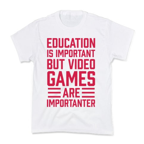 Education Is Important But Video Games Are Importanter Kid's Tee Hoodie, Sweatshirt | CoreVibeTees.com (Image 2)