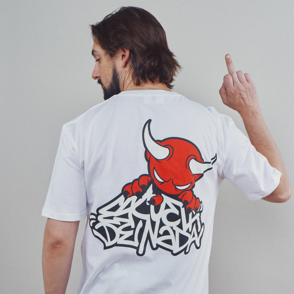 Escuela De Nada - Demonio White Tee Hoodie, Sweatshirt | CoreVibeTees.com (Image 2)