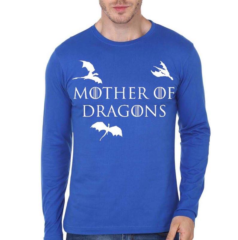 Mother Of  Dragons Blue Full Sleeve T-Shirt Hoodie, Sweatshirt | CoreVibeTees.com