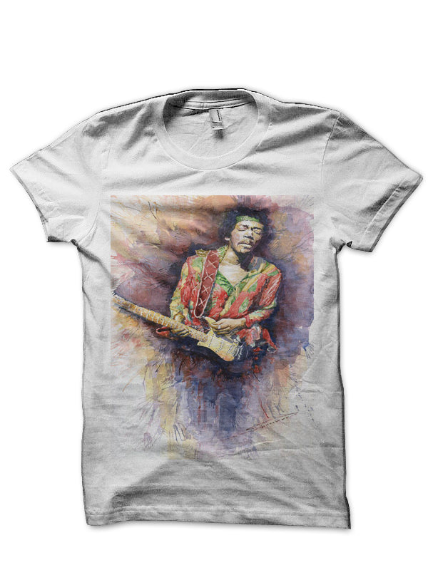 Jimi Hendrix Half White Sleeve T-Shirt Hoodie, Sweatshirt | CoreVibeTees.com