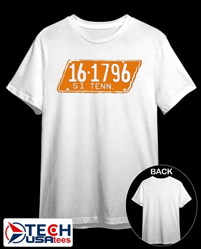 16-1796 S1 Tennessee State Plate Number shirt