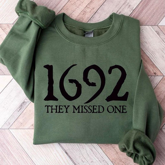 1692 They Missed One Sweatshirt, Sanderson Witch Shirt, Retro Salem Halloween Sweatshirt, Vintage Witches Shirt, Witchy Vibes Sweater, Salem 1692 Shirt