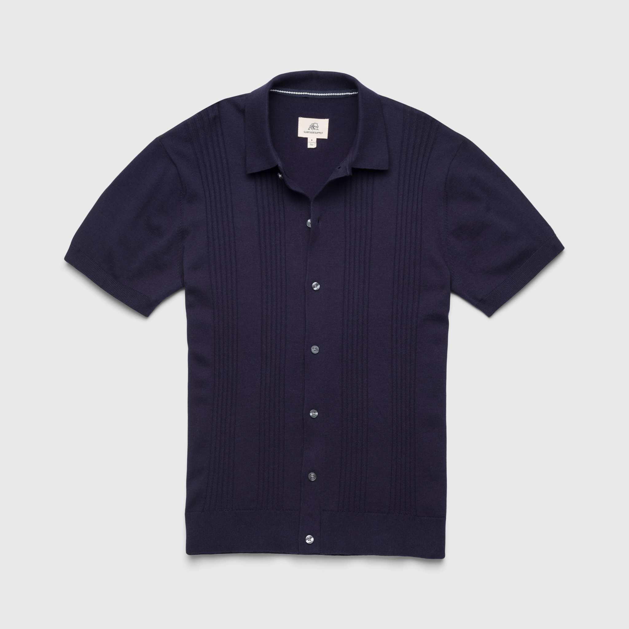 Brent Rib Knit Sweater Shirt - Navy Blazer Hoodie, Sweatshirt | CoreVibeTees.com (Image 1)